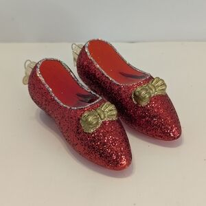 Lot of 2 Old World Christmas Dorothy Ruby Red Slipper Wizard Of Oz Ornaments